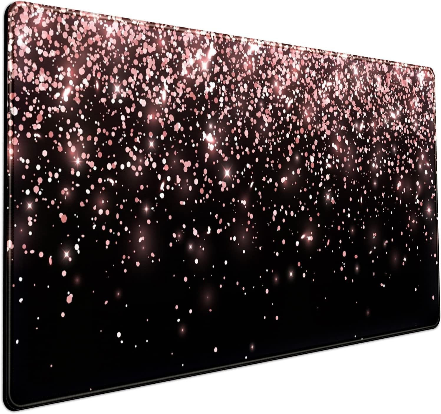 Rose Gold Glitter Extended Desk Mat - XXL Office Mouse Pad (31.5 x 15.7 in) for Women, Gamers, and Professionals - Ideal for Laptops and Keyboards