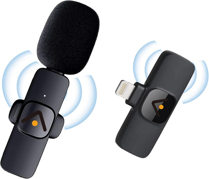Lavalier Microphone with Intelligent Noise Reduction, Plug-and-Play Compatibility for iOS/Android Devices, No App or Bluetooth Required, 360° Omnidirectional, Extended Battery Life