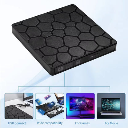 External USB 3.0 and Type-C Slim DVD/CD Writer, Burner, and Reader Optical Drive for Laptops and PCs