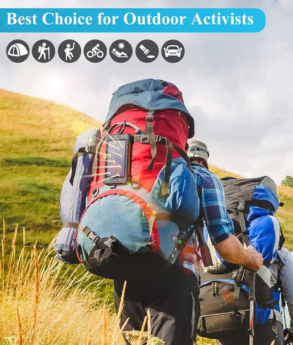 26800mAh Portable Solar Power Bank with Dual USB Outputs and LED Flashlight, Waterproof Solar Panel Charger