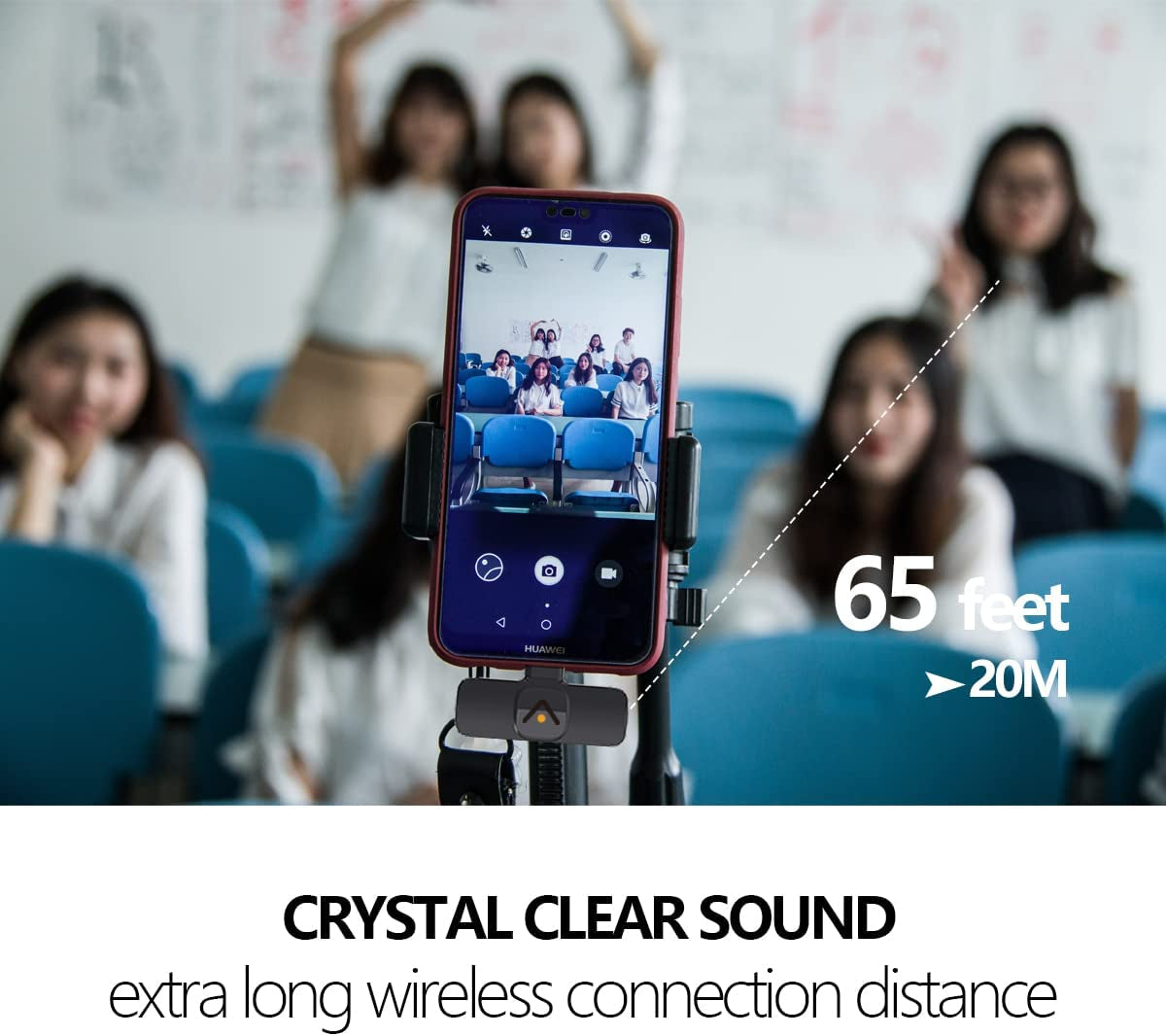 Lavalier Microphone with Intelligent Noise Reduction, Plug-and-Play Compatibility for iOS/Android Devices, No App or Bluetooth Required, 360° Omnidirectional, Extended Battery Life