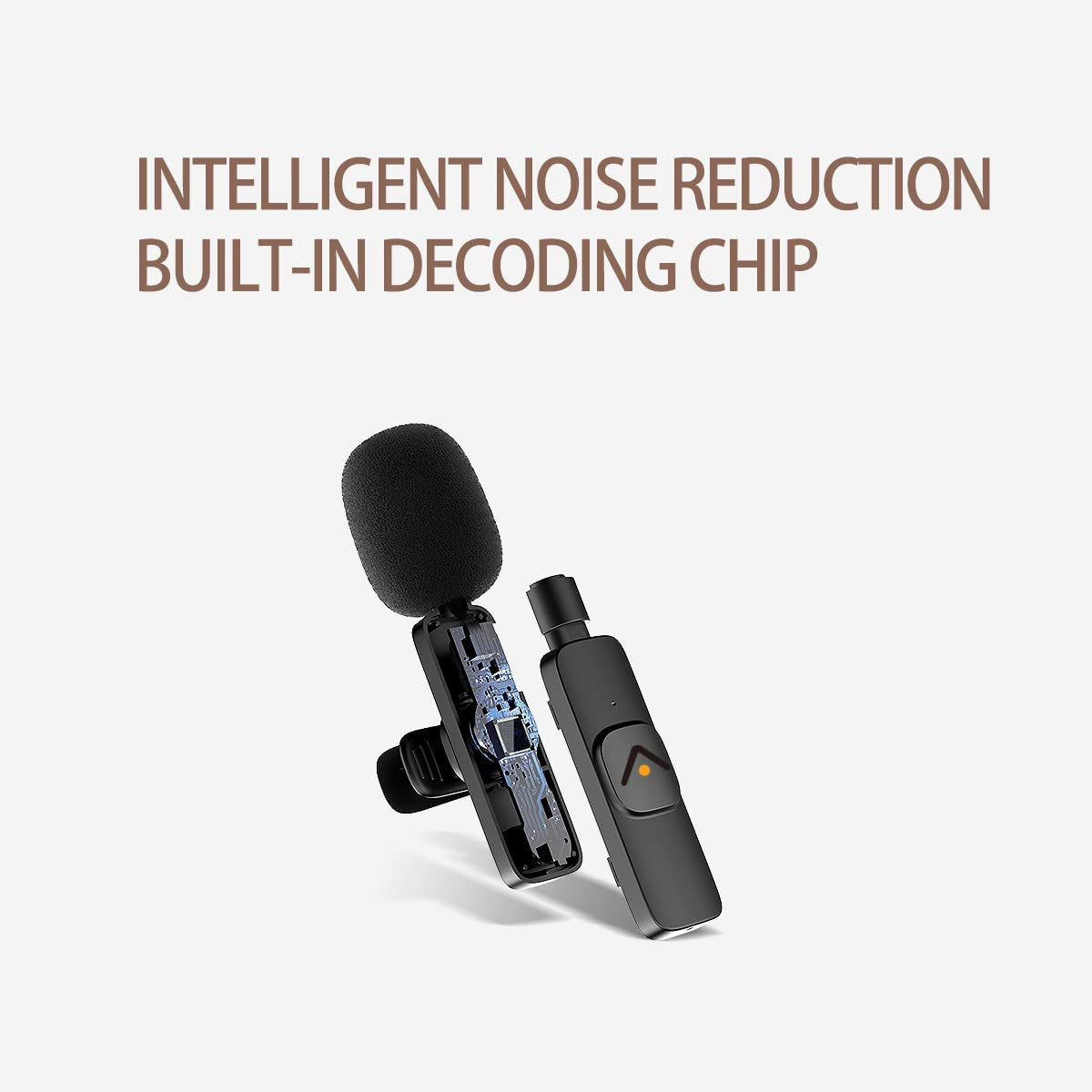Lavalier Microphone with Intelligent Noise Reduction, Plug-and-Play Compatibility for iOS/Android Devices, No App or Bluetooth Required, 360° Omnidirectional, Extended Battery Life