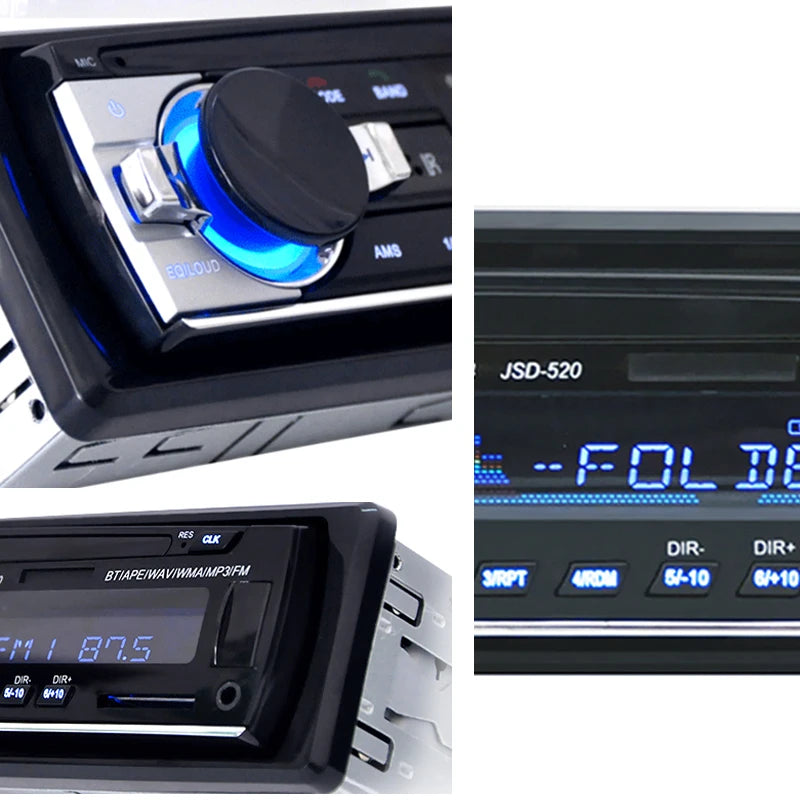 1 DIN Bluetooth Car Stereo with MP3 Player, 60W x 4 FM Radio, USB/SD, and AUX Input