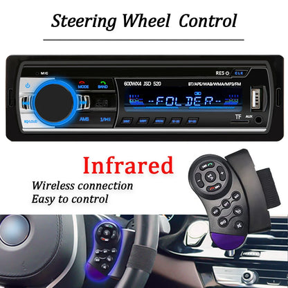 1 DIN Bluetooth Car Stereo with MP3 Player, 60W x 4 FM Radio, USB/SD, and AUX Input