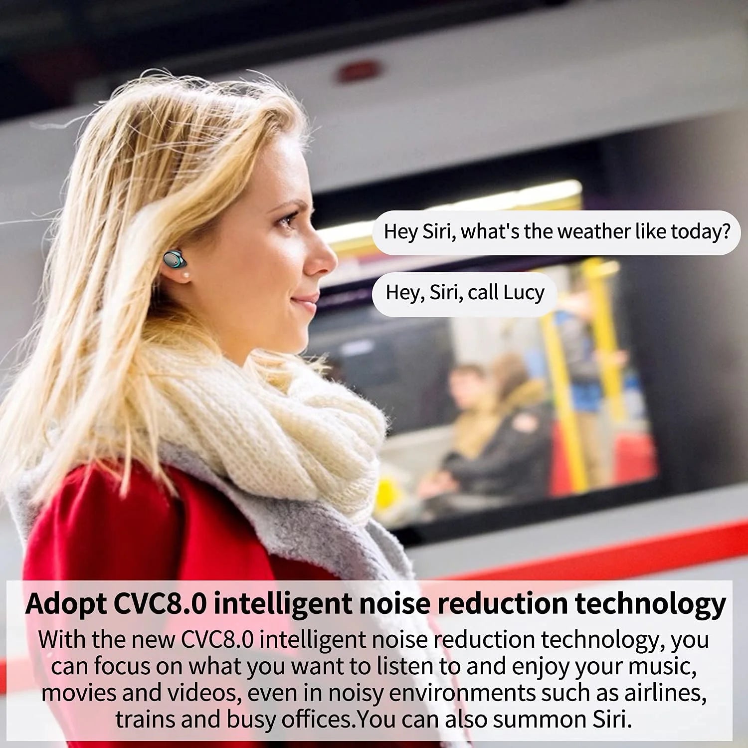 Bluetooth Earbuds,Wireless Bluetooth Earphones, Wireless Earbuds with 2200MAH Charging Case and Emergency Power Bank for Adult