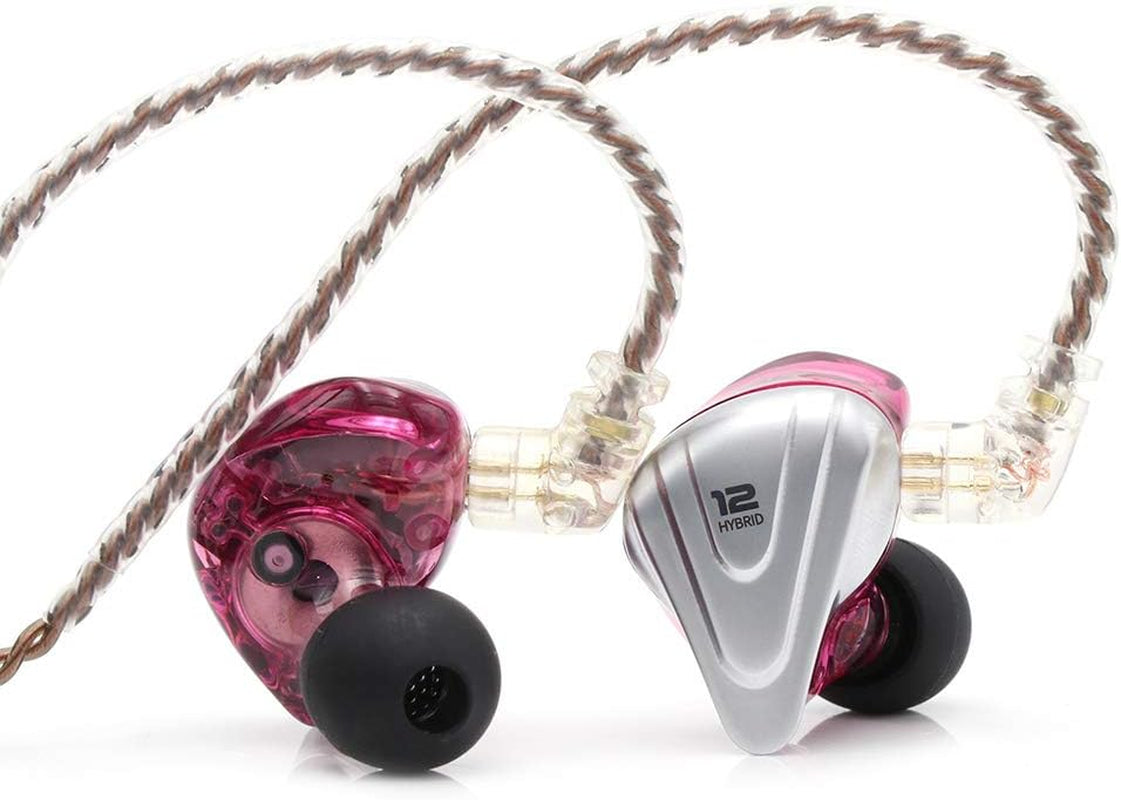 KZ ZSX 5BA+1DD 6-Driver Hybrid In-Ear Hi-Fi Earphones with Zinc Alloy Faceplate and Recessed 2-Pin Detachable Cable for Audiophiles (No Microphone, Purple)
